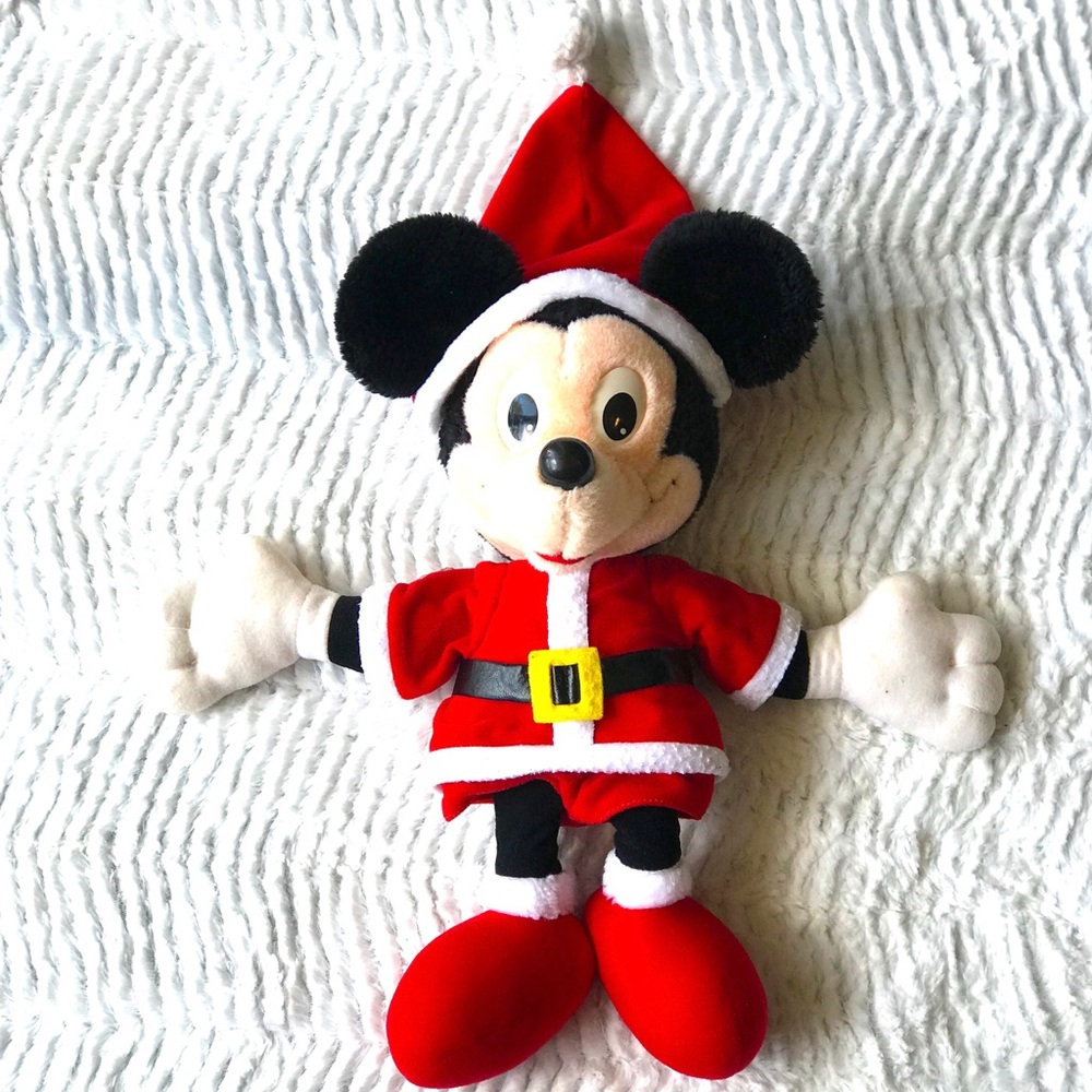 Vintage Christmas Mickey Mouse plush stuffed toy